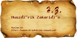 Huszárik Zakariás névjegykártya